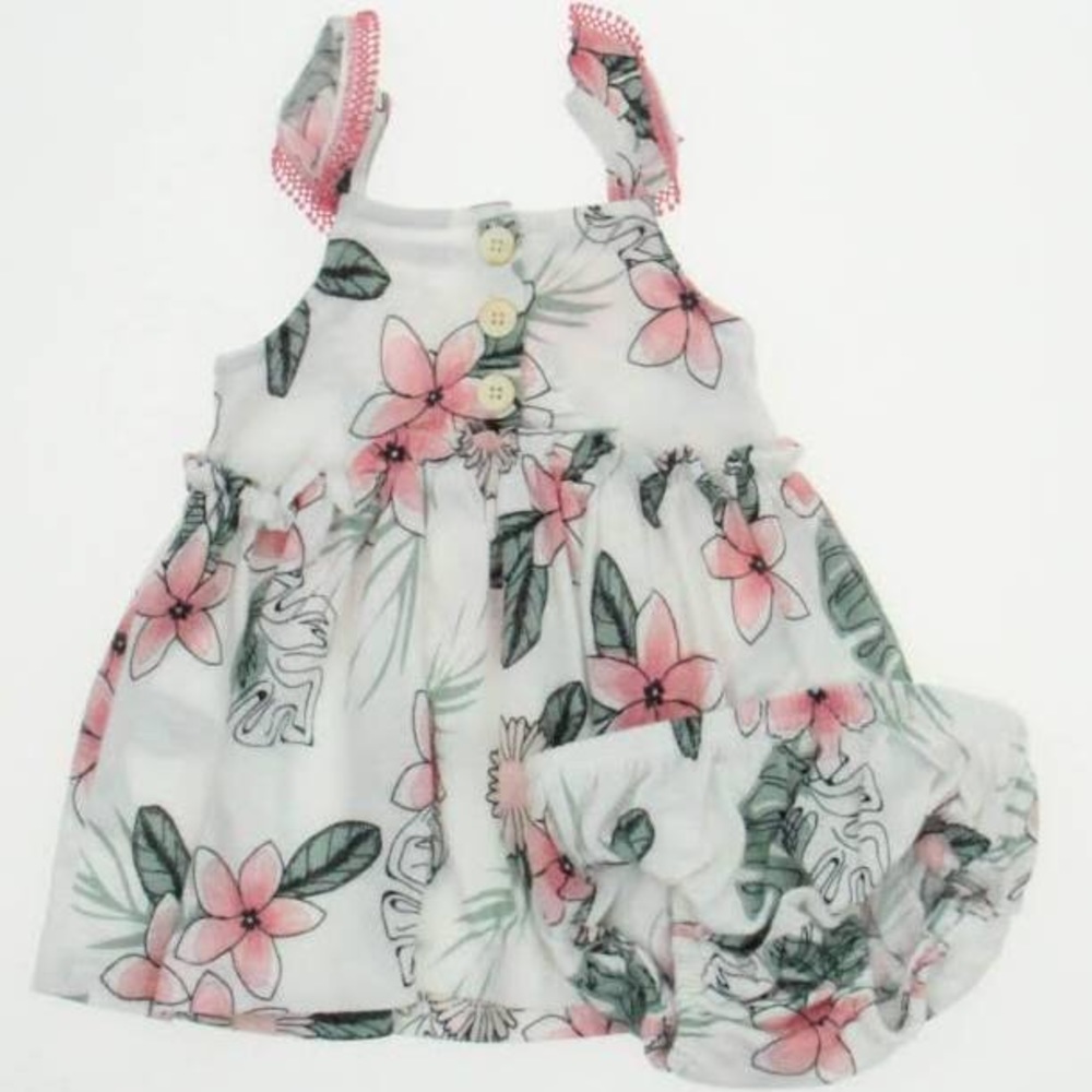 Jessica Simpson Dress 2 Pieces White Pink Floral